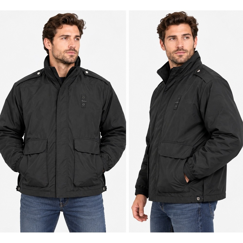 Blauer Mens Tactical Field Jacket Black Nylon Insulated Size XL Tall 6120